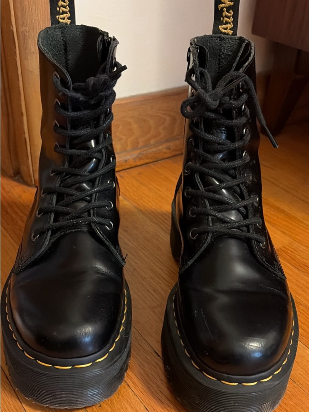 Dr. Martens Black Lace-Up Platform Combat Boots